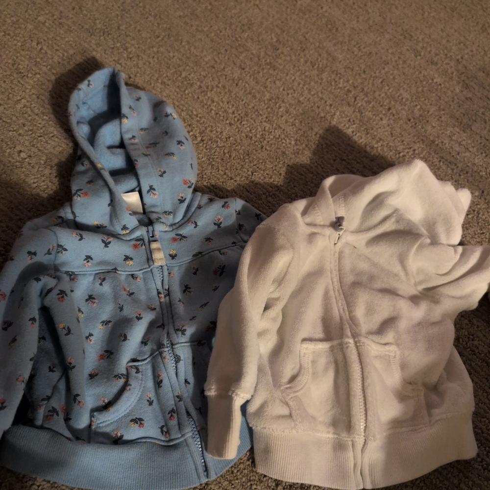 Kids Blue Floral and White Hoodie Set